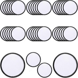 iFForce Sublimation Blanks Patches - 40 PCs Large Iron-on Patch with Black Border - Upgraded Strong Adhesive Badges for DIY Hats Backpack T-Shirt Project (Round)