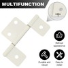4 Pack White Three Leaf Non-Mortised Hinges with Screws, Perfect