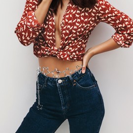 Women Fashion Star Waist Chain Belt Silver Body Chains Jewelry Accessory Adjustable Design for Jeans and Dresses Present