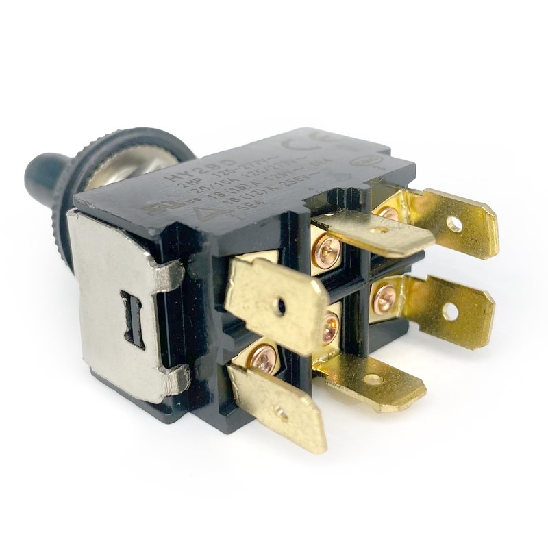 HY29D Toggle Switch 6-Pin 125/277V 20/15A ON-Off-ON with Silicone Protective
