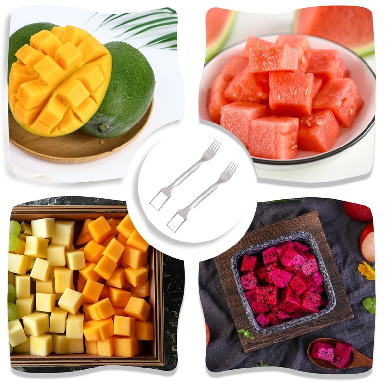 Acpetdr 2Pcs Watermelon Fork Slicer, Stainless Steel Watermelon Fork Slicer,