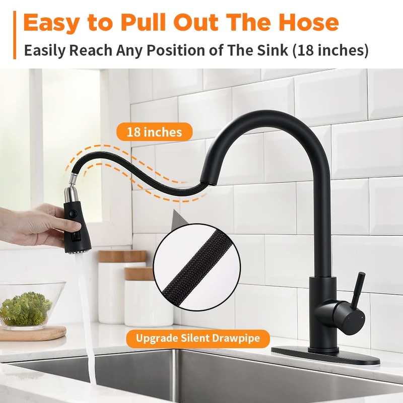 Black Kitchen Faucets with Pull Down Sprayer Kitchen Sink Faucet
