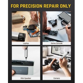 Fanttik E1 Max 3.7V Mini Electric Screwdriver, Precision Screwdriver Set, 50-in-1 Magnetic Bits, Magnetic Storage, 5/32''Hex, Electric Screwdriver for Electronics Phone Camera Laptop Watch - Silver