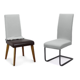 BEAUTEX Chair Covers Sets Elastic Stretch Cover Jersey Cotton Seat Cover for Chair – Set of 4, Colour: Light Grey