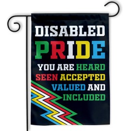 MAIANEY [12"x18"] July Disabled Pride Awareness Garden Flag, Disability Pride Month Flag, Disability Right, Double Sided, Outdoor Decor, Yard, Seasonal Decoration, Holidays, Farmhouse