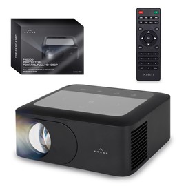 Akane Mini Proyector Portátil Full HD 1080P con Bocina y Control Remoto para Cine en Casa y Presentaciones, Imagen Full HD de hasta 100” Pulgadas, Entradas HDMI, AV, USB y Micro SD, Ultra Potente