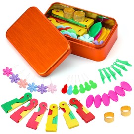 MASPHY Needle Threader for Hand Sewing, 33 Pieces Needle Threader Kit, Sewing Needles Threader with Storage Box, Flower Shape Needle Threader/Automatic Needle Threader/Fish Shape Simple Threader etc