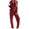 Ekouaer Pajamas Set for Womens 2 Piece Cotton Plaid Pjs
