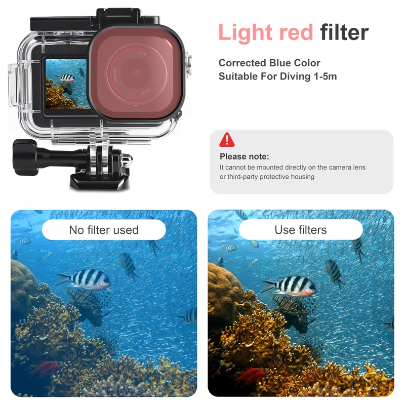FitStill 164FT/50M Waterproof Case & 3 Filters & Floating Hand