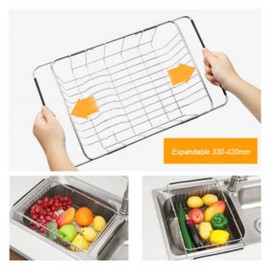 Large Stainless Steel Over Sink Dish Drying Rack -Kitchen Dish Drying Rack Organizer, Escurridor de Platos para Fregadero, Dish Drainer for & Sink Caddy Kitchen Sink Organizer, Dish Rack for Sink