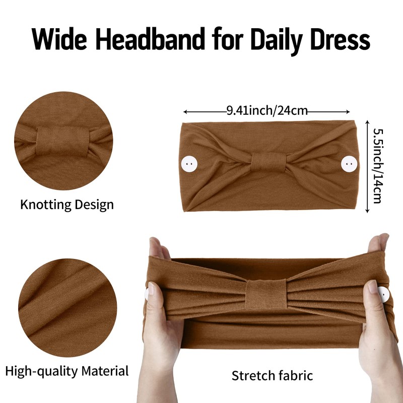 Huachi Button for Mask Women Nurses Headband No Slip Elastic