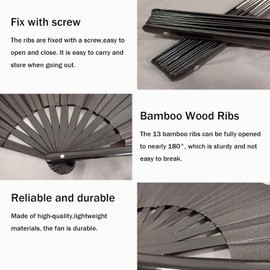 Boots on The Ground Fan, Largefold Fans, Line Dance Popping Fan, Decorative Folding Fans, Chinese Vintage Retro Fabric Fans, for Performance, Dance, Wedding, Party & Gift