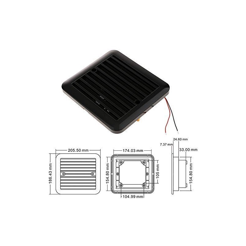 MASO 12V One-Way Silent Cooling Fan Side Exhaust Port Air