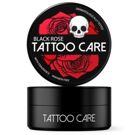 TATTOO CARE Makra Black Rose – Aftercare & Brightener Ointment - for New & Older Tattoos – Protects and Deeply Moisturizes – Enhances Colors, Prevents Fading, Brings Back Shine - 1.2 Oz/35 g