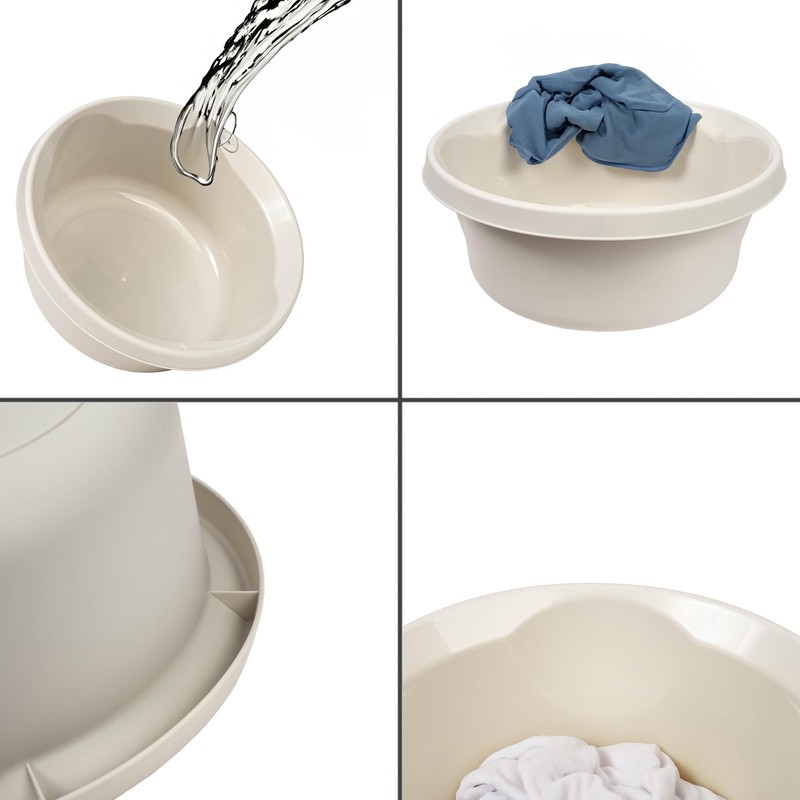 KADAX Matte Plastic Washing Bowl, Plastic Bowl, Round Washing Bowl,
