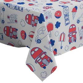 Xtremepads London Pattern Pattern - Rectangle Oblong Linen Tablecloth, 54" x 78" inches Washable Decorative Table Cloth