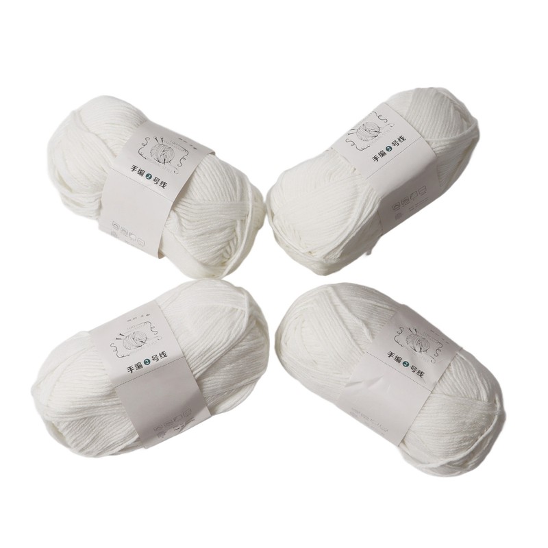 4Pcs Cotton Yarn 3mm Pure Elegant Color Soft Elastic Skin