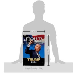 Ornament Collection Fight for Trump Flag Wood Dowel Pole Kit Wall Scroll Hanging Home Rally Survivor 2024 President 47 MAGA Sign Room Poster Patriotic Decoration, Republican Gifts Made in USA