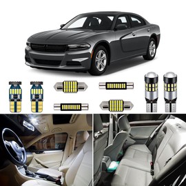 AUTOGINE 16 Piece White Interior LED Lights Kit for Dodge Charger 2011 2012 2013 2014 2015 2016 2017 2018 2019 2020 2021 Super Bright 6000K Interior LED Light Bulbs Package + Install Tool