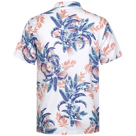 zeetoo Men's Polo Shirts Hawaiian Golf Polos Shirts Short Sleeve Performance Print Moisture Wicking Dry Fit Mens Golf Shirts