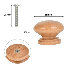 Mu Mianhua 20pcs Round Wooden Knobs Door Drawer Knobs Pulls Handles Wooden Cupboard Handles Knobs Cabinet Closet Furniture Hardware φ28mm