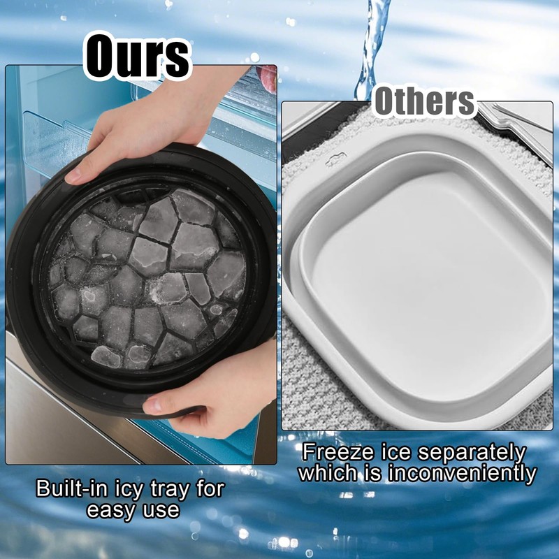 Silicone Face Bowl for Ice with Built-In Icetray, Collapsible Face