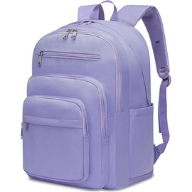 FOKDUVB Backpack for Middle High School Teen Boys Girls Large College Bookbag with Laptop Compartment Back to School Book Bags Mochilas Escolares para Niños Niñas Adolescentes (Light Purple, Solid)