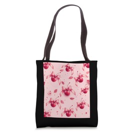 Cute Cherry And Pink Bow Tote Bag