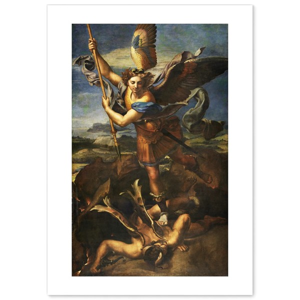 Raffaello Santi "Saint Michael Overthrowing Satan" A3 [Made in Japan] [Interior Wallpaper] Painting Art Wallpaper Poster
