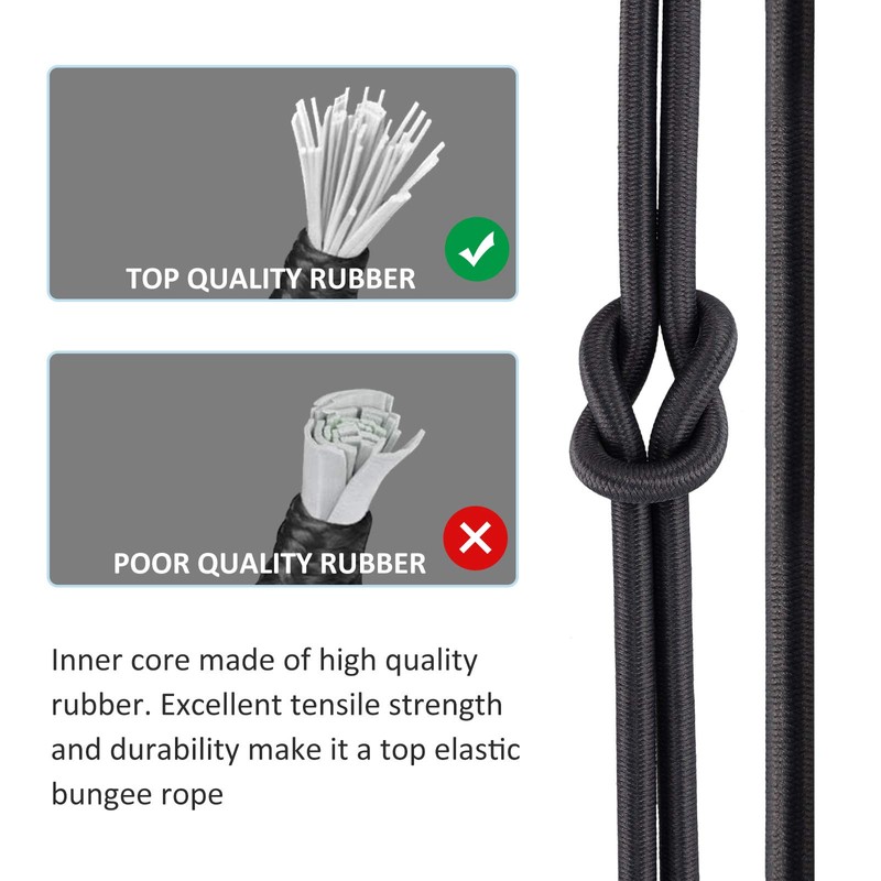 Ultimate Resistant 10m Elasticated Secure Rope, Bungee Straps, Elastic Bungee