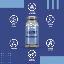 Glicinato De Magnesio 90 Cápsulas De 500 Mg Flow