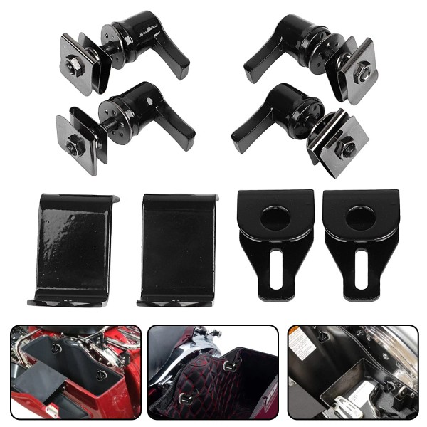Unbranded Gloss Black Saddlebag One Touch Upgrade Kit For Harley