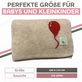 Natureville Merino Wool Cashmere Baby Blanket - Toddler Unisex Wool Blankets - 4 Seasons Swaddling Blanket - First Equipment for Newborn - Gifts for Birth - Beige - 100 x 135 cm