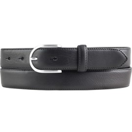 BELTINGER High Quality Women's Belt Made of Full Cowhide Leather with Round Belt Buckle 3.0 cm | Cambered Leather Belt Women's 30 mm | Women's Belt Made in Italy, black, silver
