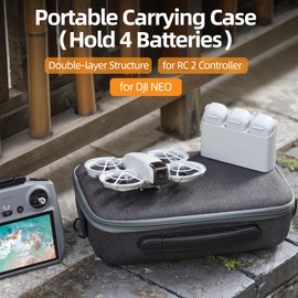ZJRXM Case for DJI Neo and RC 2 Remote Control, Portable Travel Bag for DJI Neo Fly More Combo Drone and Accessories, gray, 301*205*91mm