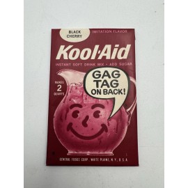 Kool-Aid 1 Vintage SEALED Kool Aid Black Cherry Drink Mix Packet w/Gag Tag - 1960s/1970s