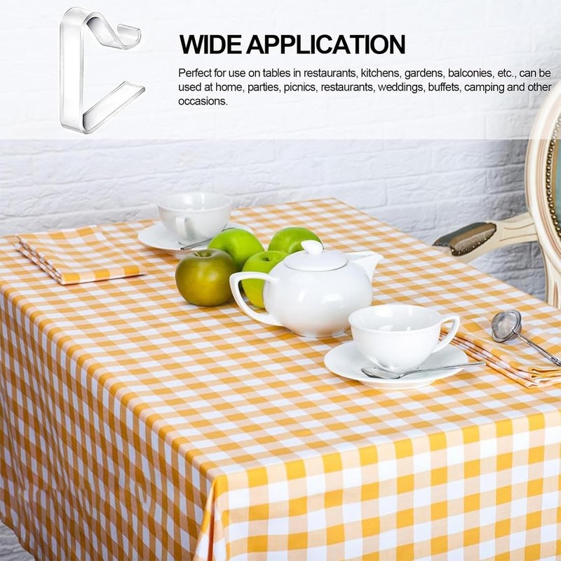Pack of 6 Plastic Tablecloth Clips, Transparent Table Cloth Holder