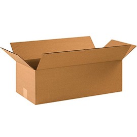 Aviditi 22106 Flat Corrugated Cardboard Box 22" L x 10" W x 6" H, Kraft, for Shipping, Packing and Moving (Pack of 25)