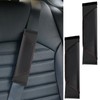 ecocstm 2 PCS Car Seat Belt Cover Pad, Carbon Fiber Safety Seatbelt Shoulder Strap Covers, Breathable Leather Soft Harness Pad, Interior Car Accessories for Car Truck (Black