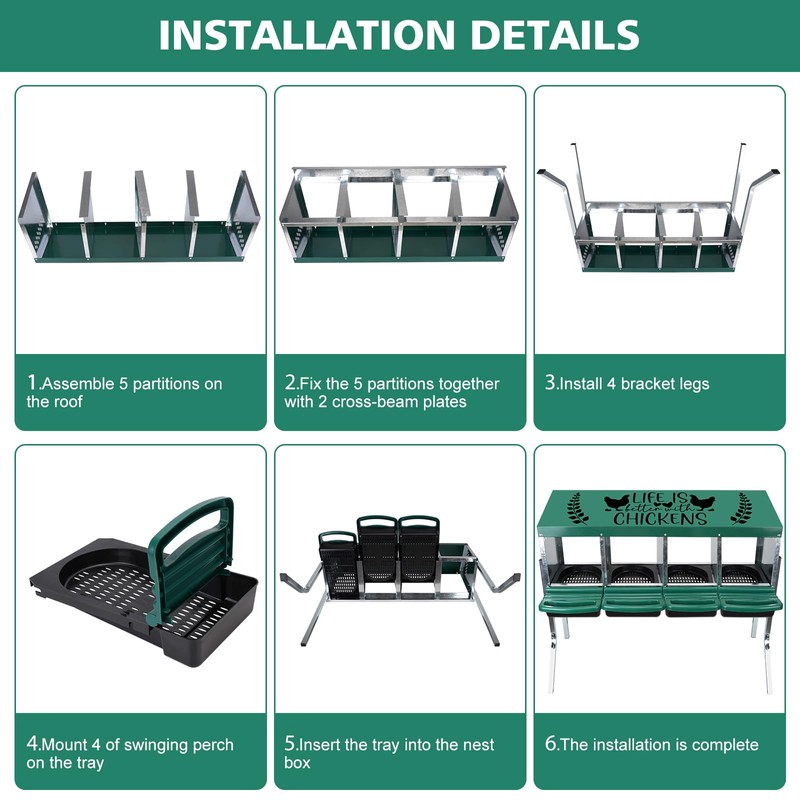 Tgeyd Nesting Boxes - 3 Holes for Laying Eggs -