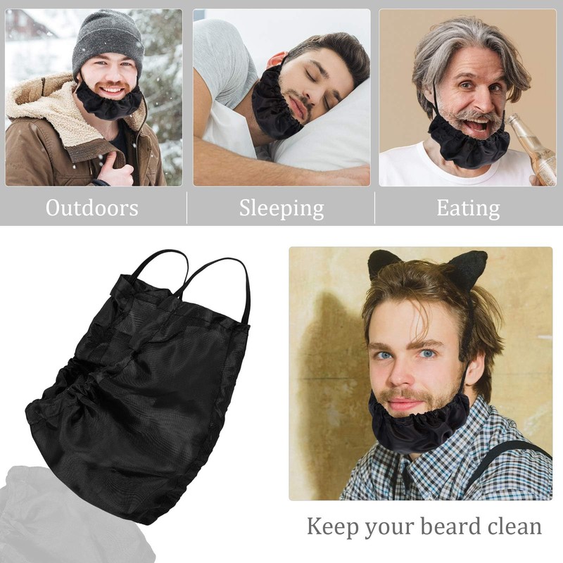 5PCS Beard Bib Beard Bandana Beard Covers, Adjustable Breathable Washable