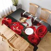 LoLo UoUo Red Wine Glasses Rose Table Cloth 60x84 Inch