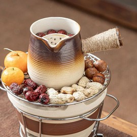 Kichvoe Clay Teapot with Infuser Chinese Kungfu Tea Pot with Side Handle Blooming Loose Leaf Teapot Small Tea Kettle