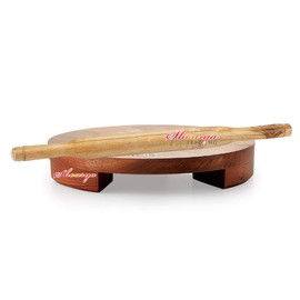 Satre Online And Marketing Circular Board with Rolling pin set of 2,Wooden Belan Chakla,Wooden Belan Chapati (Roti) maker,Wooden Polpat with Belan
