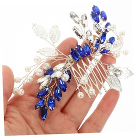 Beavorty 5sets Wedding Hair Comb Bridal Rhinestone Side Comb Pearl Leaf Design Hair Accessories for Girls 2pcs*5