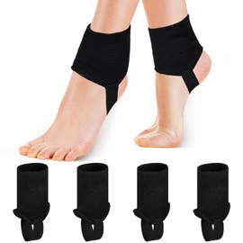 Zhanmai 2 Pairs Soccer Guard Ankle Support Pads Football Ankle Protection Protector Elastic for Running Basketball Supplies(Black)