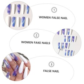 FOMIYES Long False Nails Pcs Women's Fake Nails Ultra-thin for Wedding Party Daily Fashion