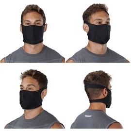 マクダビッド (McDavid) スポーツフェイスマスク オープンエア アスリート用 ズレない 耳が痛くない ムレにくい 呼吸しやすい 通気性 口の開口部 口元の空間 オープンエア 特許出願中 飛沫予防 鼻からあごが長め 洗える 吸汗速乾 抗菌防臭 UV 撥水 防汚 MA30310 L ブラック