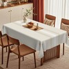 Kiatuniya Washable Beige Tablecloths, 140 x 100 cm, Modern Striped