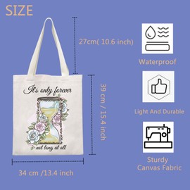 FUNYSO It's Only Forever Not Long At All Gift Cult Movie Inspired Gift Labyrinth Lover Sand Clock gift Tote Bag (only forever UK)